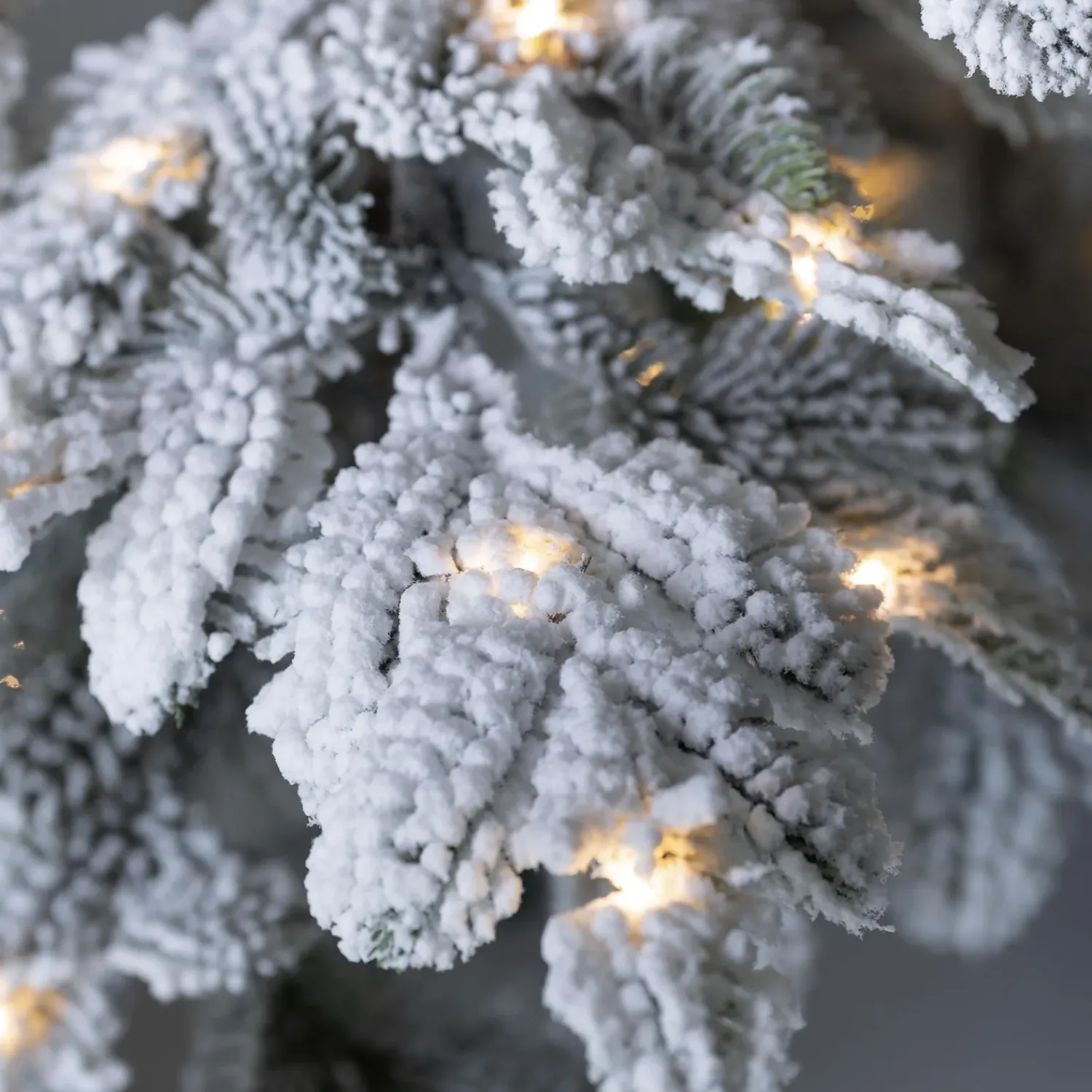 Plow & Hearth Lighted Trees & Garlands>6' Monte Rosa Flocked Alpine Fir Christmas Tree with 150 Warm White LEDs