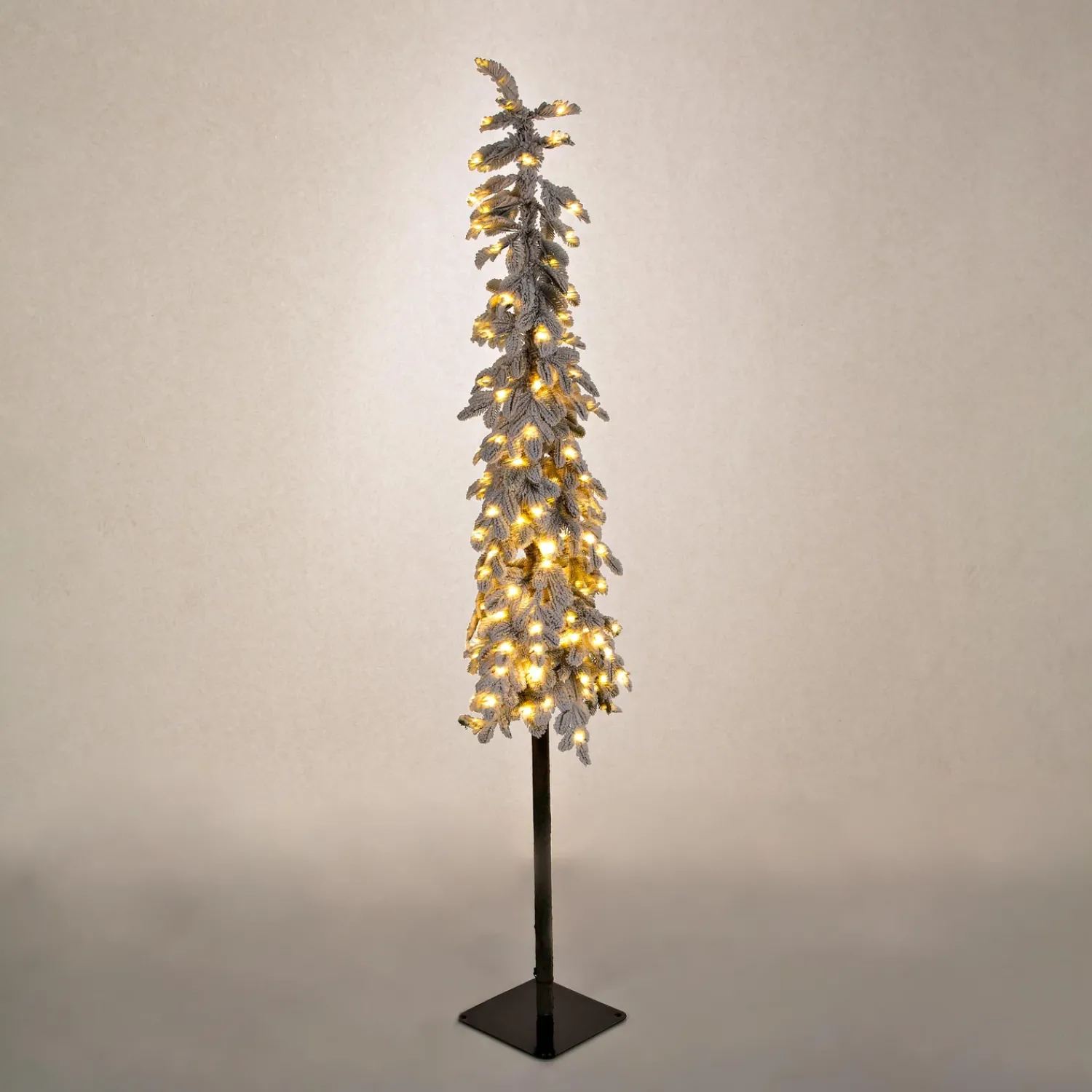 Plow & Hearth Lighted Trees & Garlands>6' Monte Rosa Flocked Alpine Fir Christmas Tree with 150 Warm White LEDs