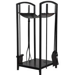 Plow & Hearth Fireplace Tool Sets>5 Piece Wood Bin and Fireplace Toolset