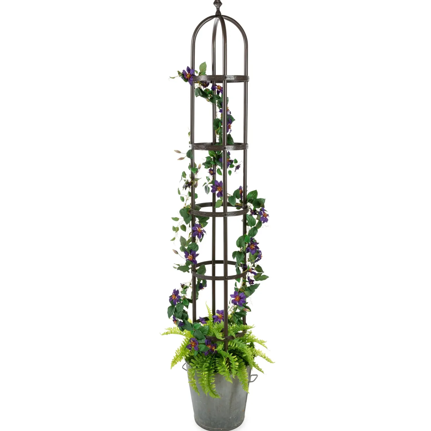 Plow & Hearth Arbors & Trellises>8' Powder-Coated Steel Garden Obelisk Bronze
