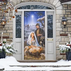 Plow & Hearth Bunting & Banners>A Savior is Born Premium Door Cover