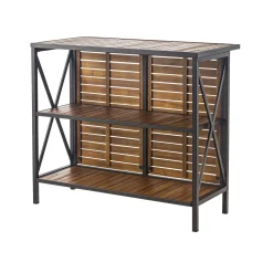 Plow & Hearth Outdoor Seating Sets|Outdoor Dining Sets>Aacia Bar Table with Iron Frame
