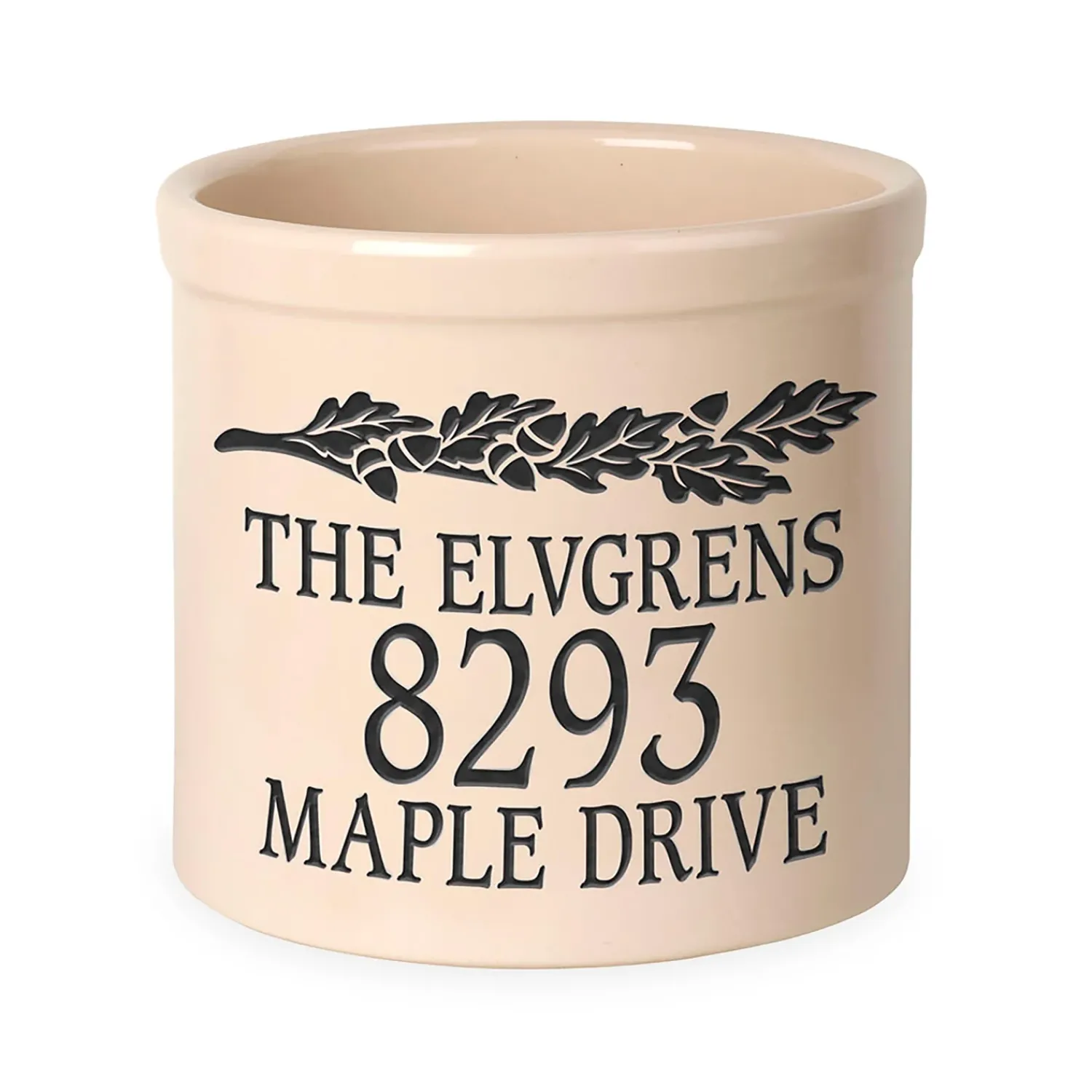 Plow & Hearth Planters & Plant Stands>Acorn Personalized Address Crock With Name And House Number