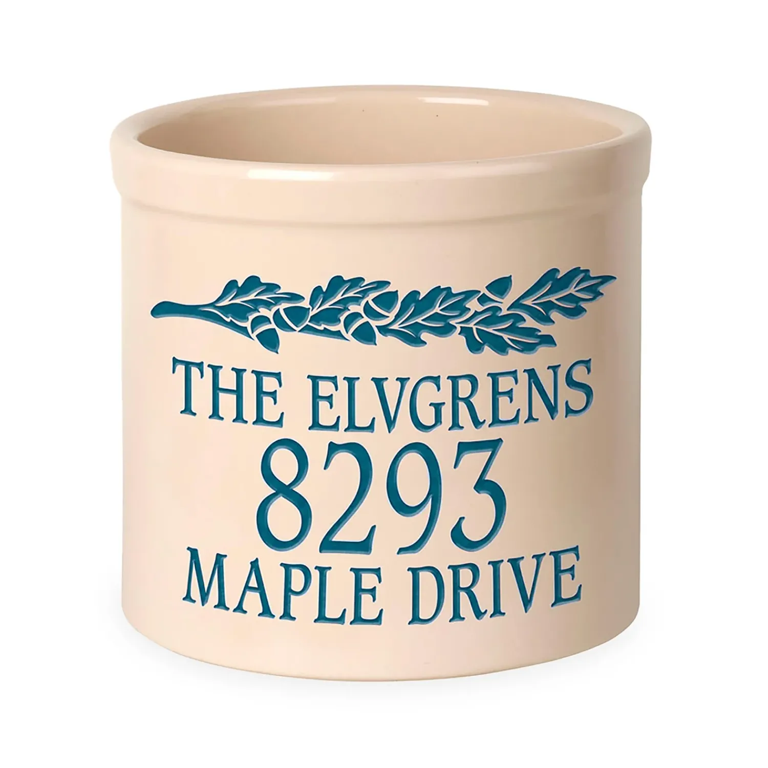 Plow & Hearth Planters & Plant Stands>Acorn Personalized Address Crock With Name And House Number