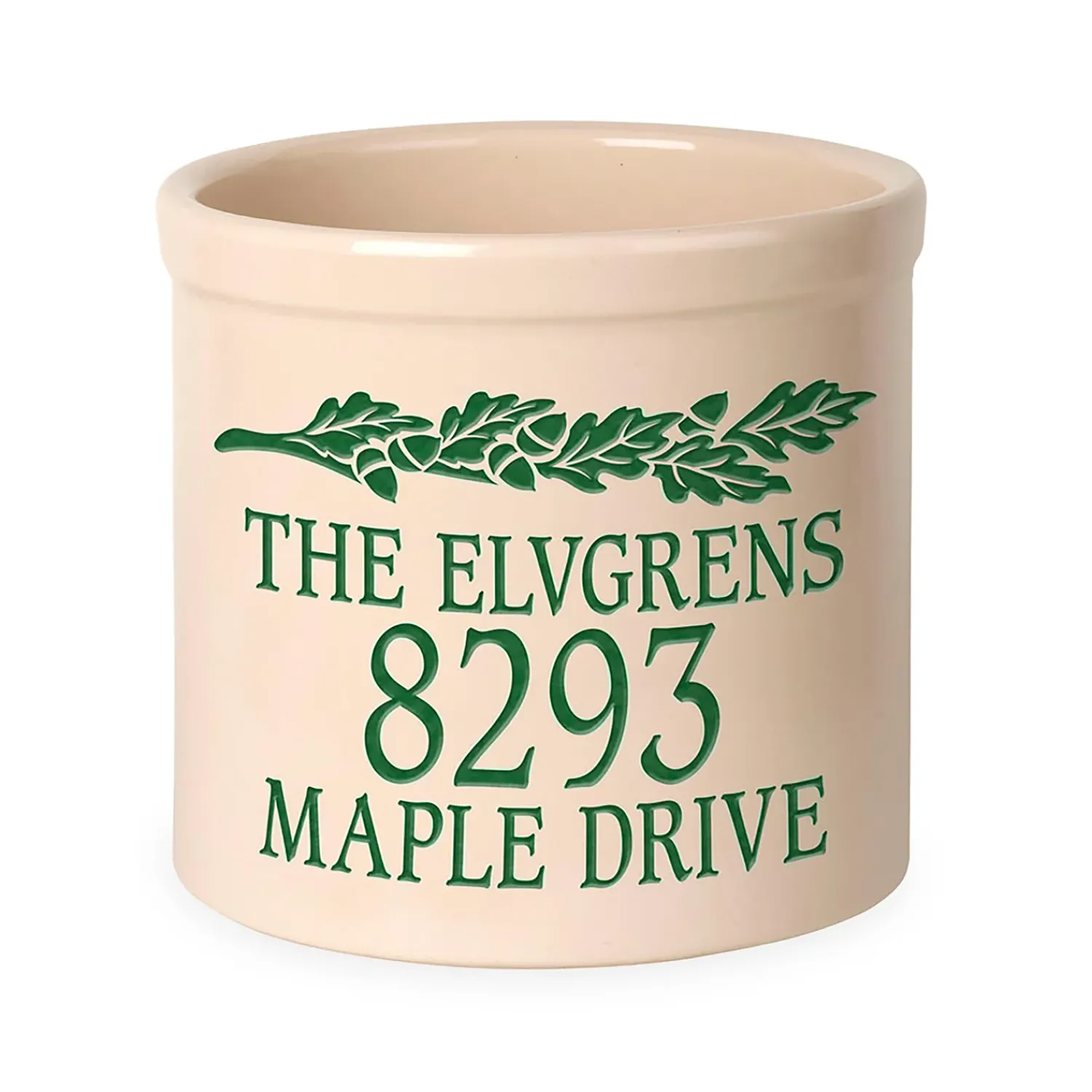 Plow & Hearth Planters & Plant Stands>Acorn Personalized Address Crock With Name And House Number