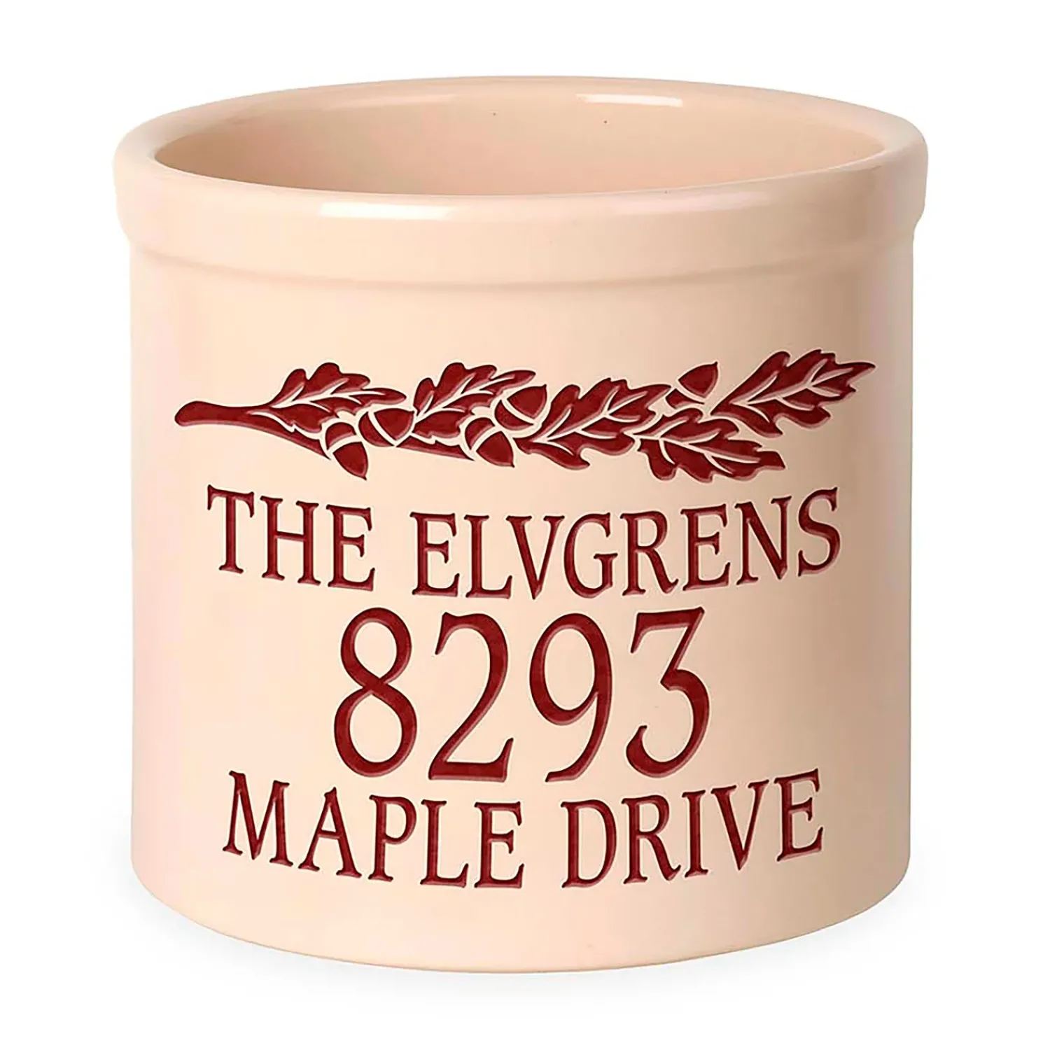 Plow & Hearth Planters & Plant Stands>Acorn Personalized Address Crock With Name And House Number