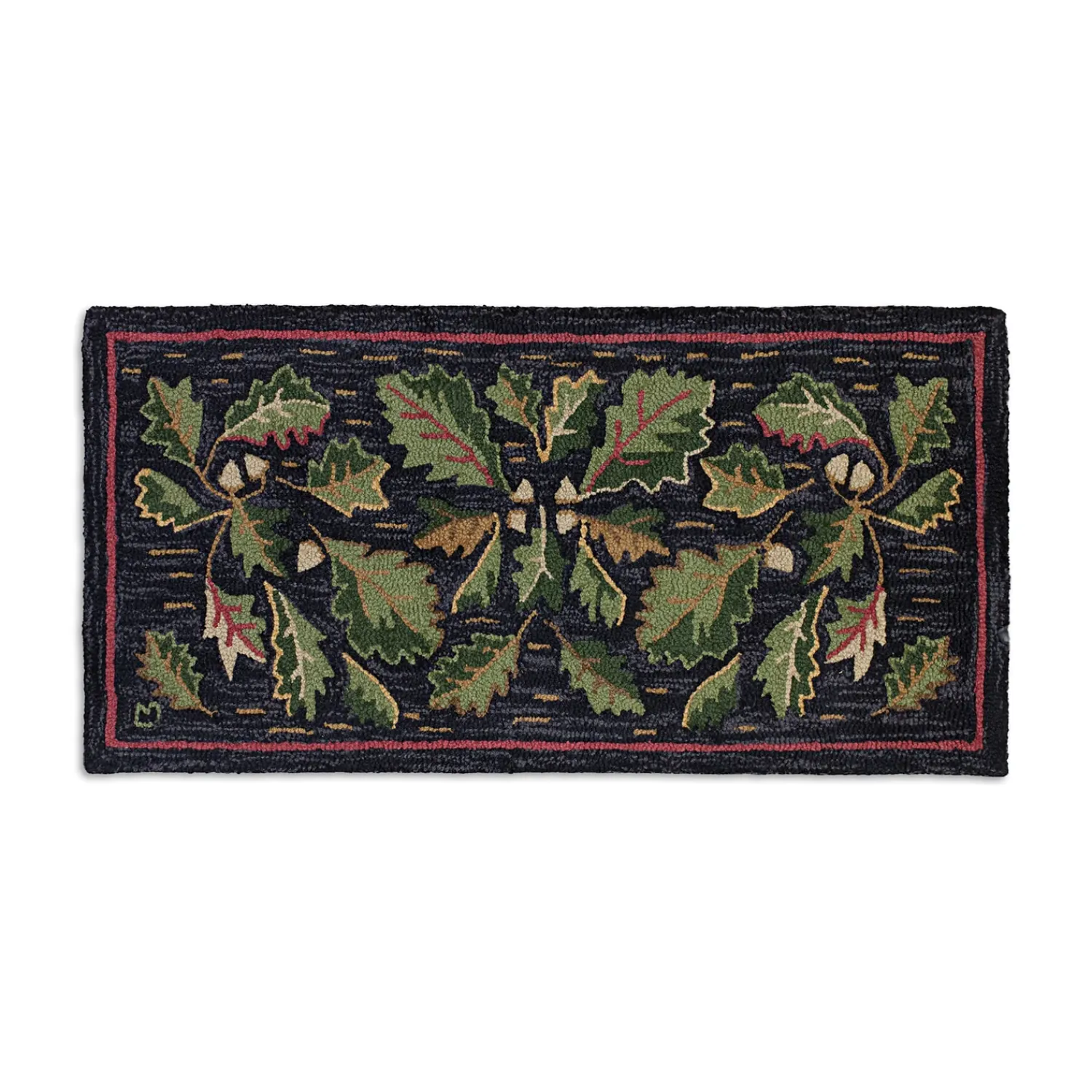 Plow & Hearth Hearth Rugs|Hearth Rugs>Acorns Hand-Hooked Wool Rug, 24" x 48"