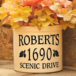 Plow & Hearth Planters & Plant Stands|Address Signs & Wall Plaques>Acorn-Styled Personalized Crock