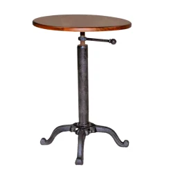 Plow & Hearth Accent Tables>Adjustable Height Mango Wood and Metal Accent Table Chestnut