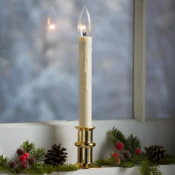 Plow & Hearth Candles & Lanterns>Adjustable Window Hugger Candles, Set of 4 with Remote Brass