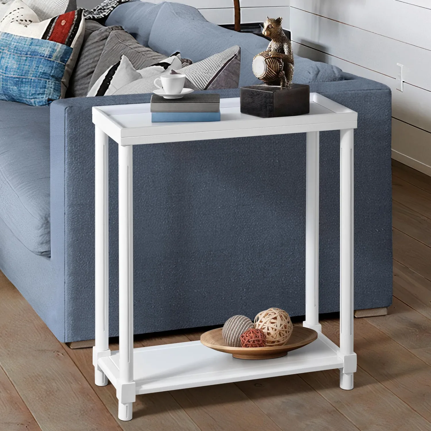 Plow & Hearth Accent Tables>Allison Slim Wood Side Tables, Set of 2