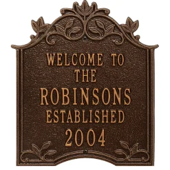Plow & Hearth Address Signs & Wall Plaques>Aluminum Ivy Wedding Plaque