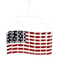 Plow & Hearth Outdoor Wall Art|Wind Chimes & Mobiles>American Flag Metal Mobile