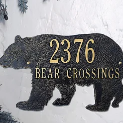 Plow & Hearth Address Signs & Wall Plaques>American-Made Bear Silhouette Address Plaque In Cast Aluminum
