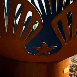 Plow & Hearth Fire Pits|Fire Pits>American-Made Firepit Art Barefoot Beach Seashells And Starfish Fire Pit