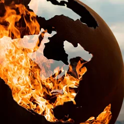 Plow & Hearth Fire Pits|Fire Pits>American-Made Firepit Art Third Rock Globe Fire Pit