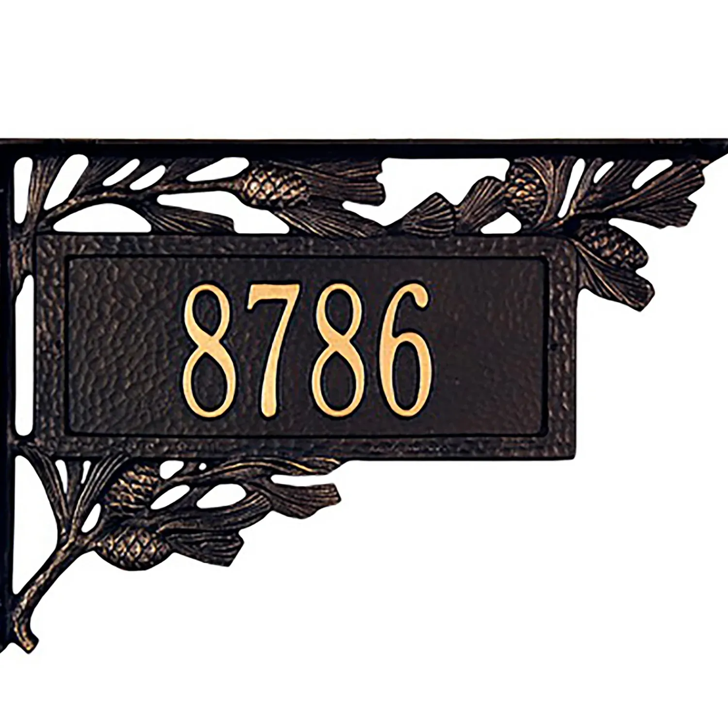 Plow & Hearth Address Signs & Wall Plaques>American-Made Personalized Pine Cone 2-Sided Mailbox Address Marker In Cast Aluminum