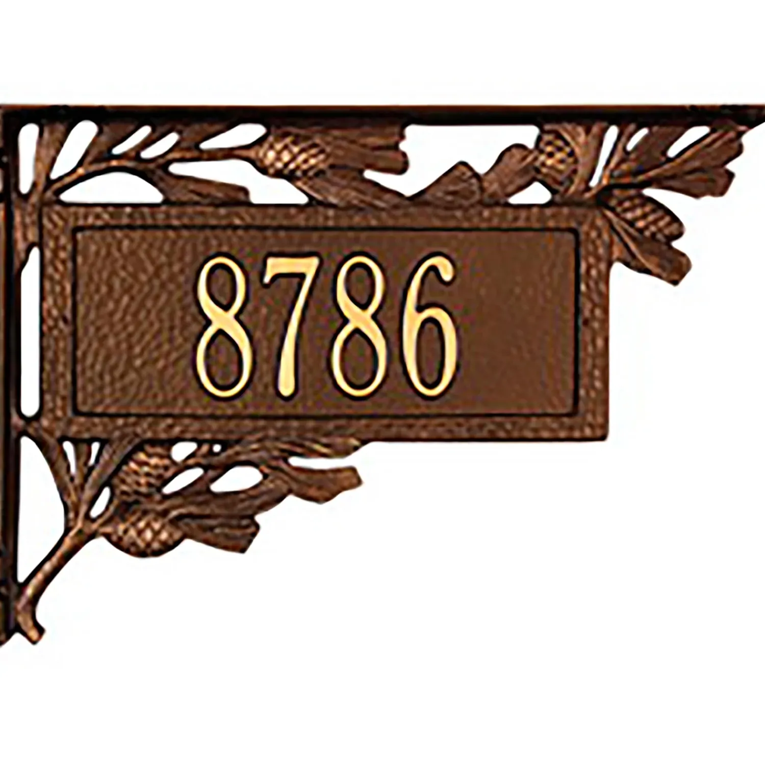 Plow & Hearth Address Signs & Wall Plaques>American-Made Personalized Pine Cone 2-Sided Mailbox Address Marker In Cast Aluminum