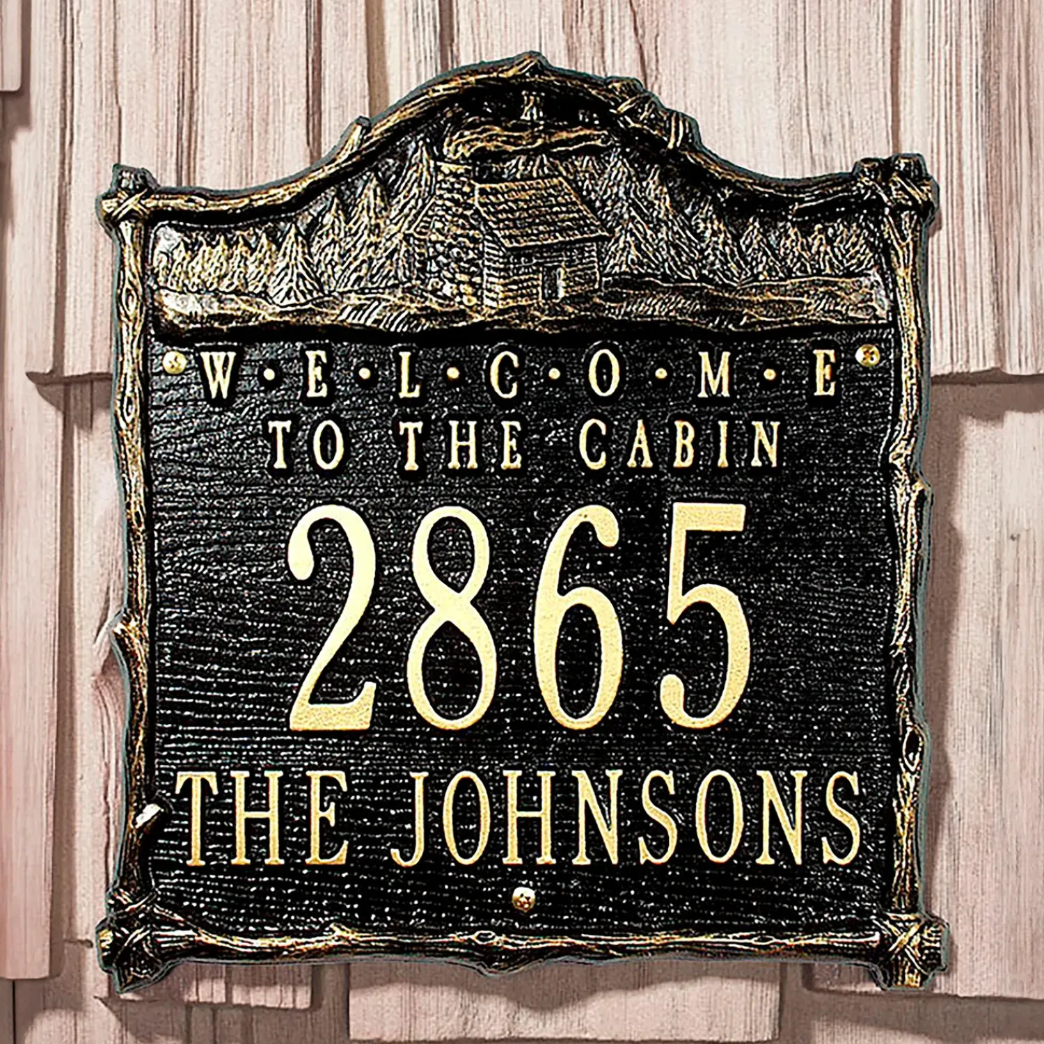 Plow & Hearth Address Signs & Wall Plaques>American-Made“Welcome To The Cabin"Address Plaque In Cast Aluminum