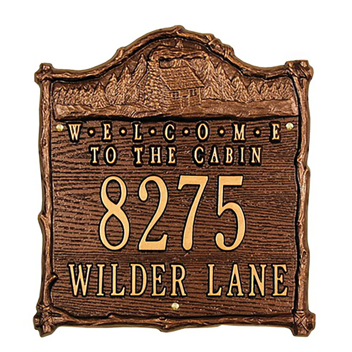 Plow & Hearth Address Signs & Wall Plaques>American-Made“Welcome To The Cabin"Address Plaque In Cast Aluminum