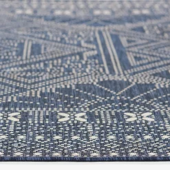 Plow & Hearth Area Rugs>Arabella Patch Polypropylene Rug, 3'3" x 5' Navy