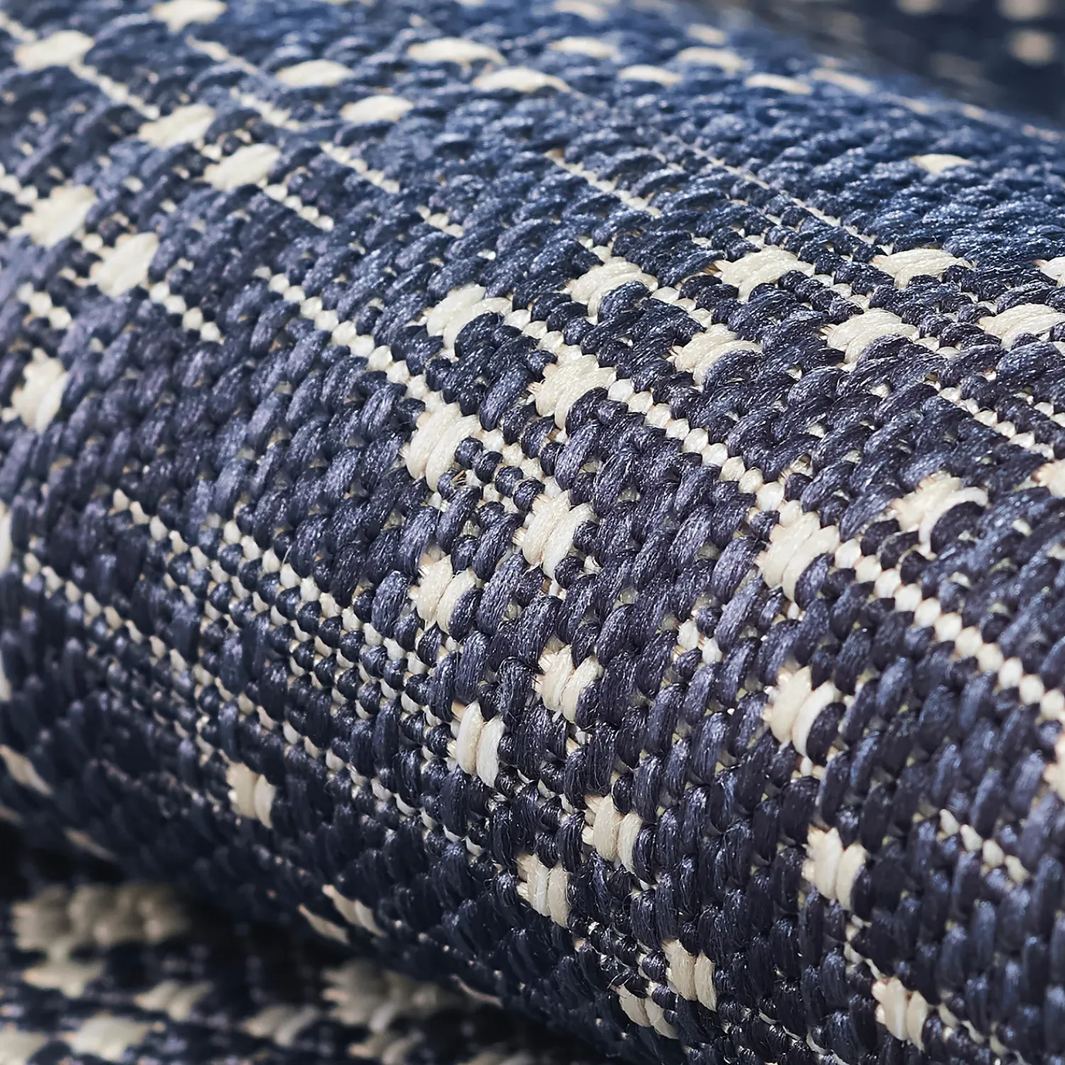 Plow & Hearth Area Rugs>Arabella Patch Polypropylene Rug, 3'3" x 5' Navy