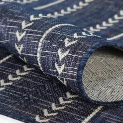Plow & Hearth Area Rugs>Arabella Stripe Polypropylene Rug, 3'3" x 5' Navy