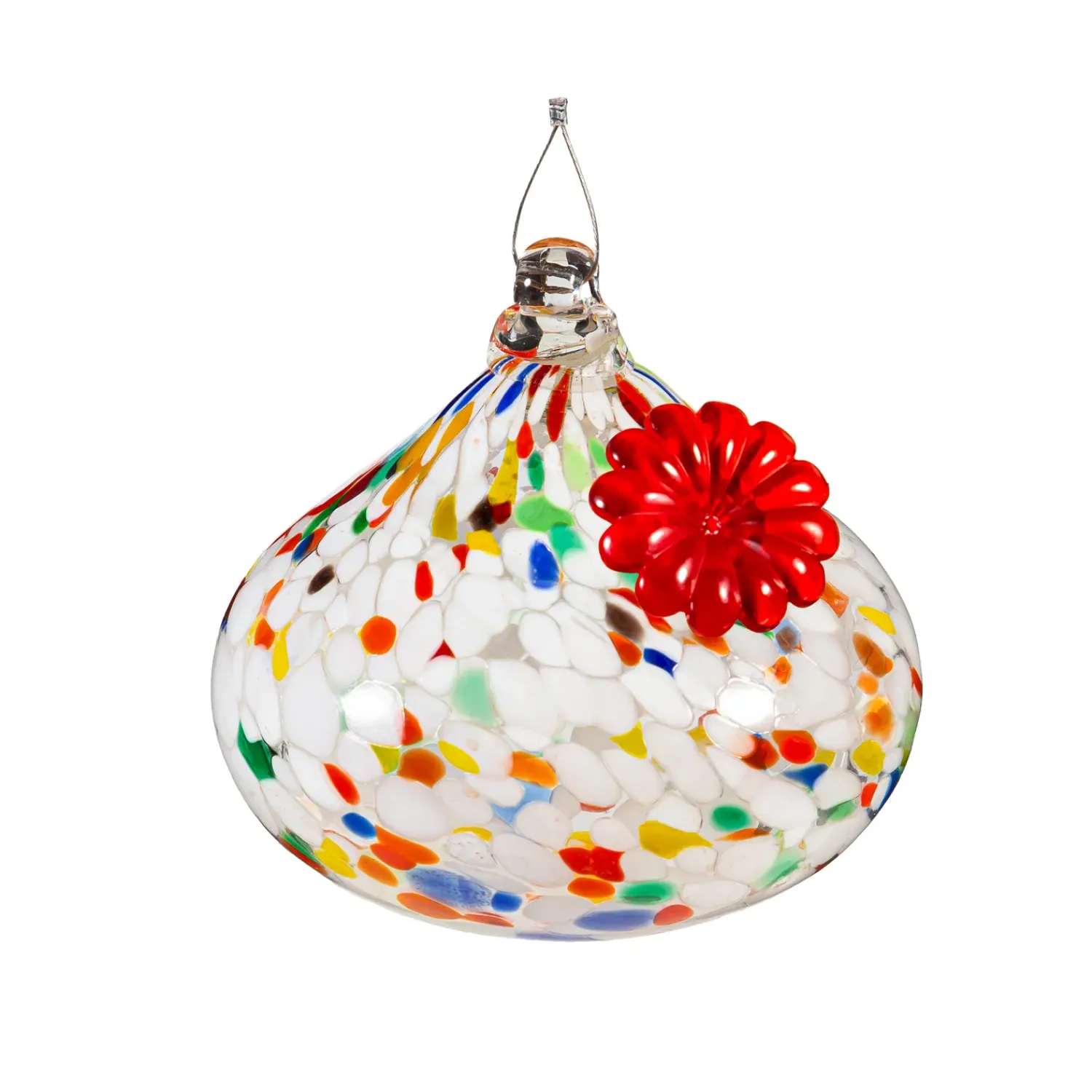 Plow & Hearth Hummingbird Feeders>Art Glass Orb Hummingbird Feeders