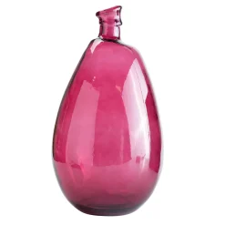 Plow & Hearth Planters & Vases>Artisan-Crafted Recycled Glass Tall Vase Burgundy