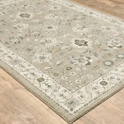 Plow & Hearth Area Rugs>Ashland Daybreak Synthetic Blend Indoor Border Rug, 1'10" x3'2" Beige