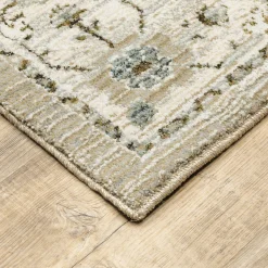 Plow & Hearth Area Rugs>Ashland Daybreak Synthetic Blend Indoor Border Runner, 2'3" x 8' Beige