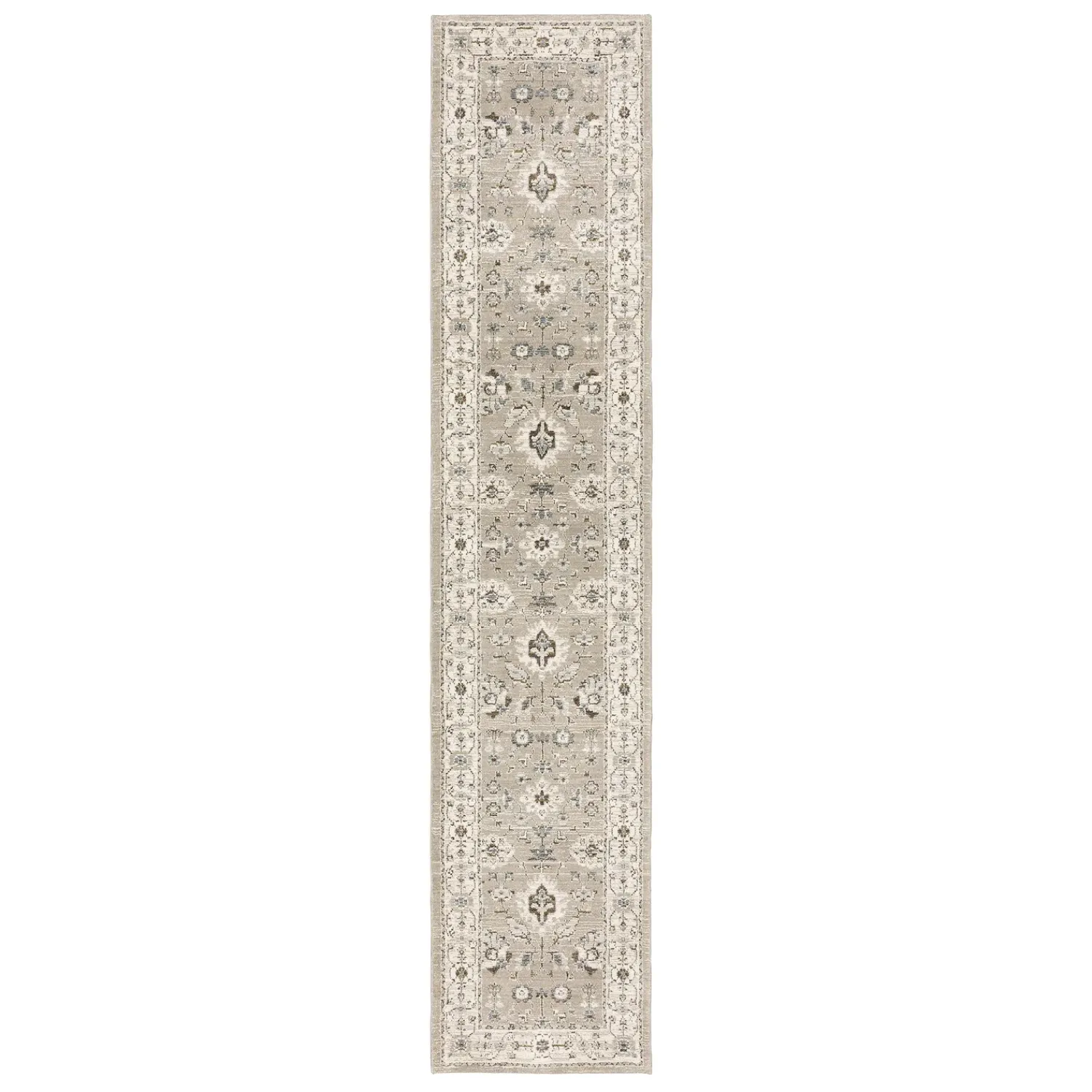 Plow & Hearth Area Rugs>Ashland Daybreak Synthetic Blend Indoor Border Runner, 2'3" x 8' Beige