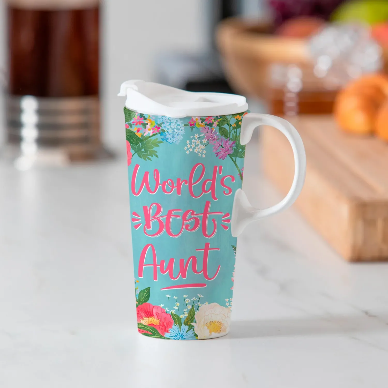 Plow & Hearth Travel Cups>Aunt Accolade Ceramic Perfect Cup, 17oz, Gift Box