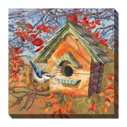 Plow & Hearth Outdoor Wall Art|Wall Art>Autumn Bird Indoor/Outdoor Canvas Wall Art