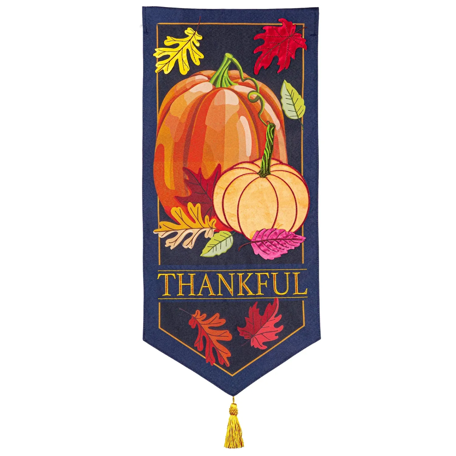 Plow & Hearth Garden Flags>Autumn Pumpkins Everlasting Impressions Textile Décor