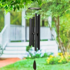 Plow & Hearth Wind Chimes & Mobiles>Avria Hand Tuned Black Wind Chime, 48"