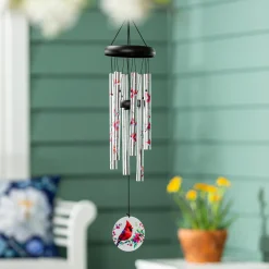 Plow & Hearth Wind Chimes & Mobiles>Avria Printed Hand Tuned Wind Chime, Cardinals, 27"