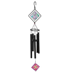 Plow & Hearth Wind Chimes & Mobiles>Avria Stained Glass Chime, Dragonfly, 36"