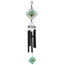 Plow & Hearth Wind Chimes & Mobiles>Avria Stained Glass Chime, Sunflowers, 36"