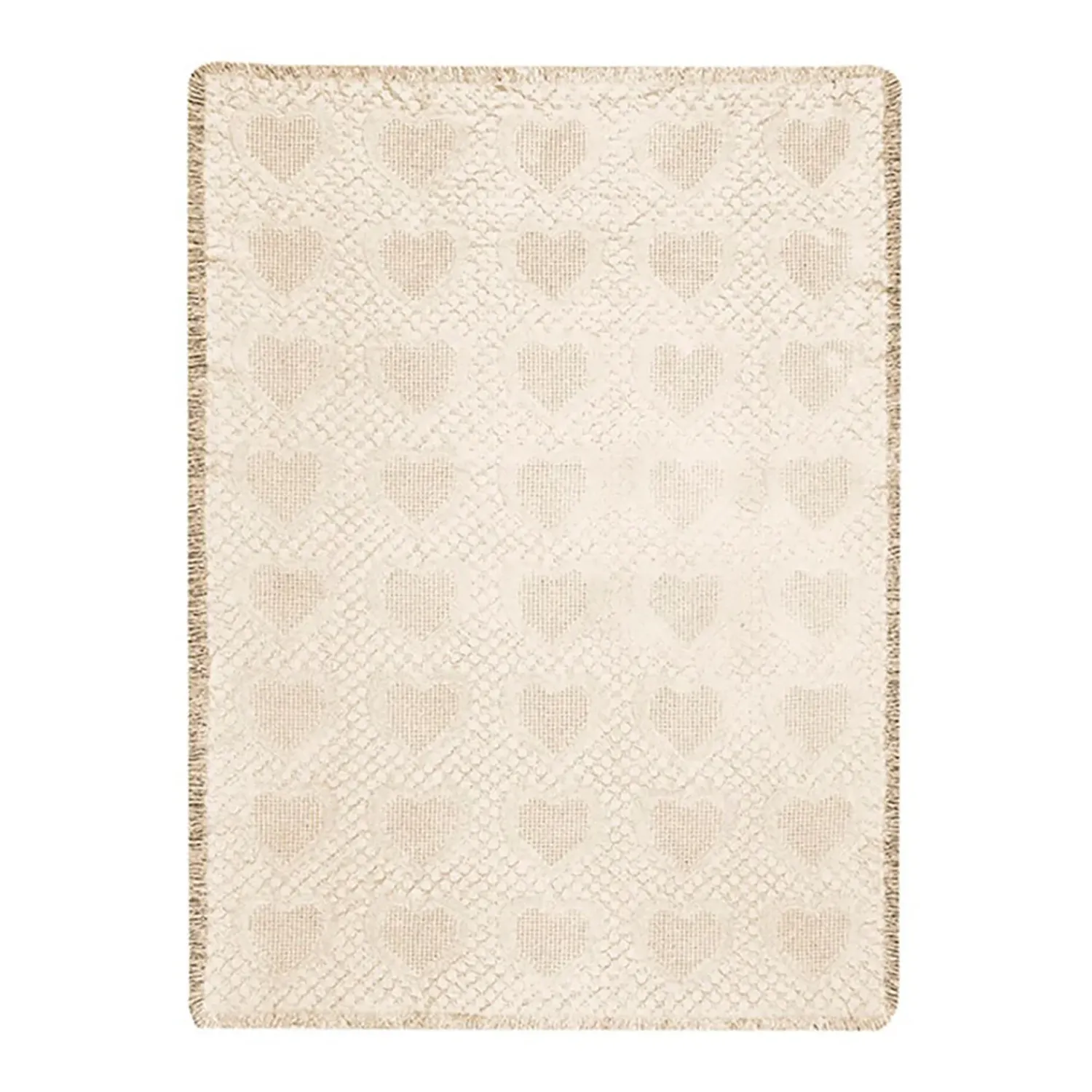 Plow & Hearth Throws & Blankets>Basket Weave Cotton Heart Throw