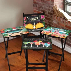 Plow & Hearth Accent Tables>Beach Vacation TV Tray Set of 4