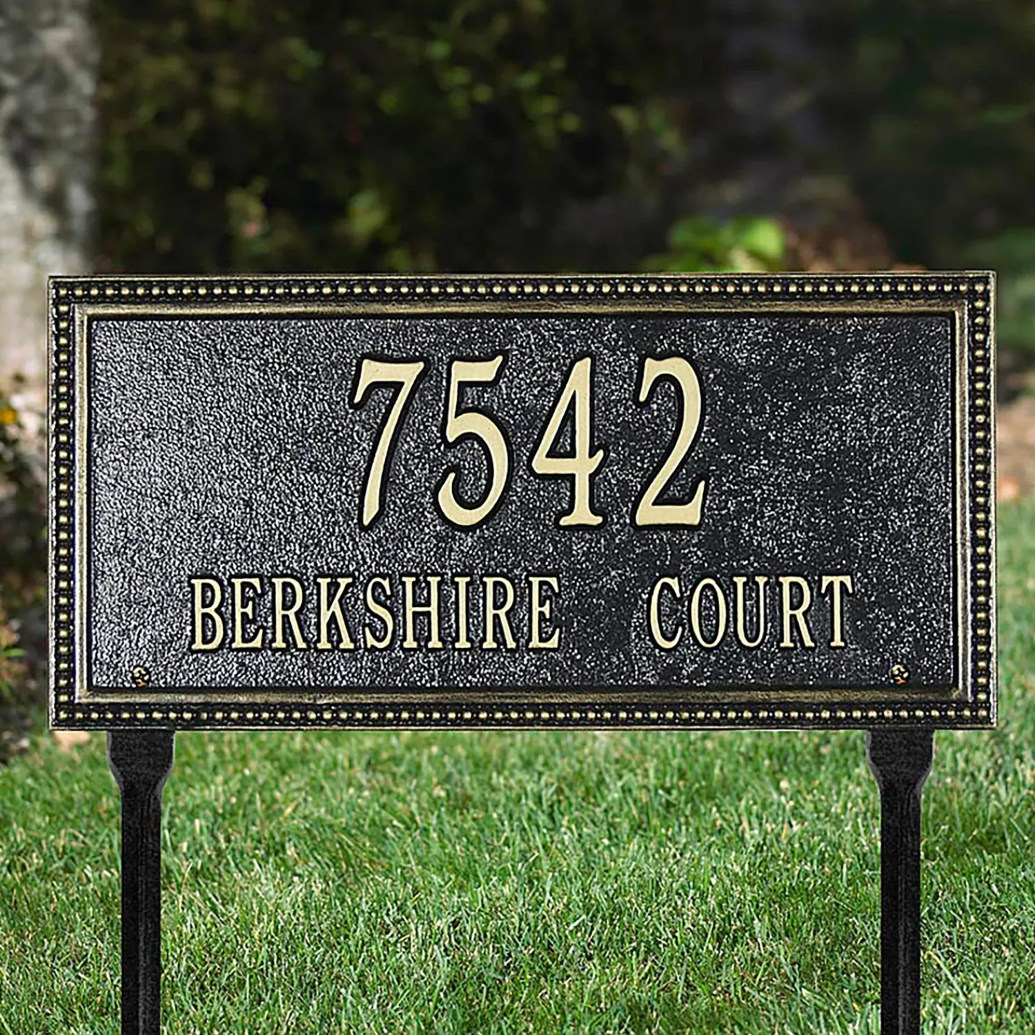 Plow & Hearth Garden Stakes|Address Signs & Wall Plaques>Beaded Address Lawn Plaque