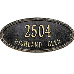 Plow & Hearth Address Signs & Wall Plaques>Beaded Oval Wall Personalized Address Plaque