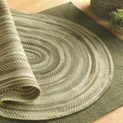 Plow & Hearth Area Rugs>Bear Creek Oval Braided Wool Blend Rug, 5' x 8'