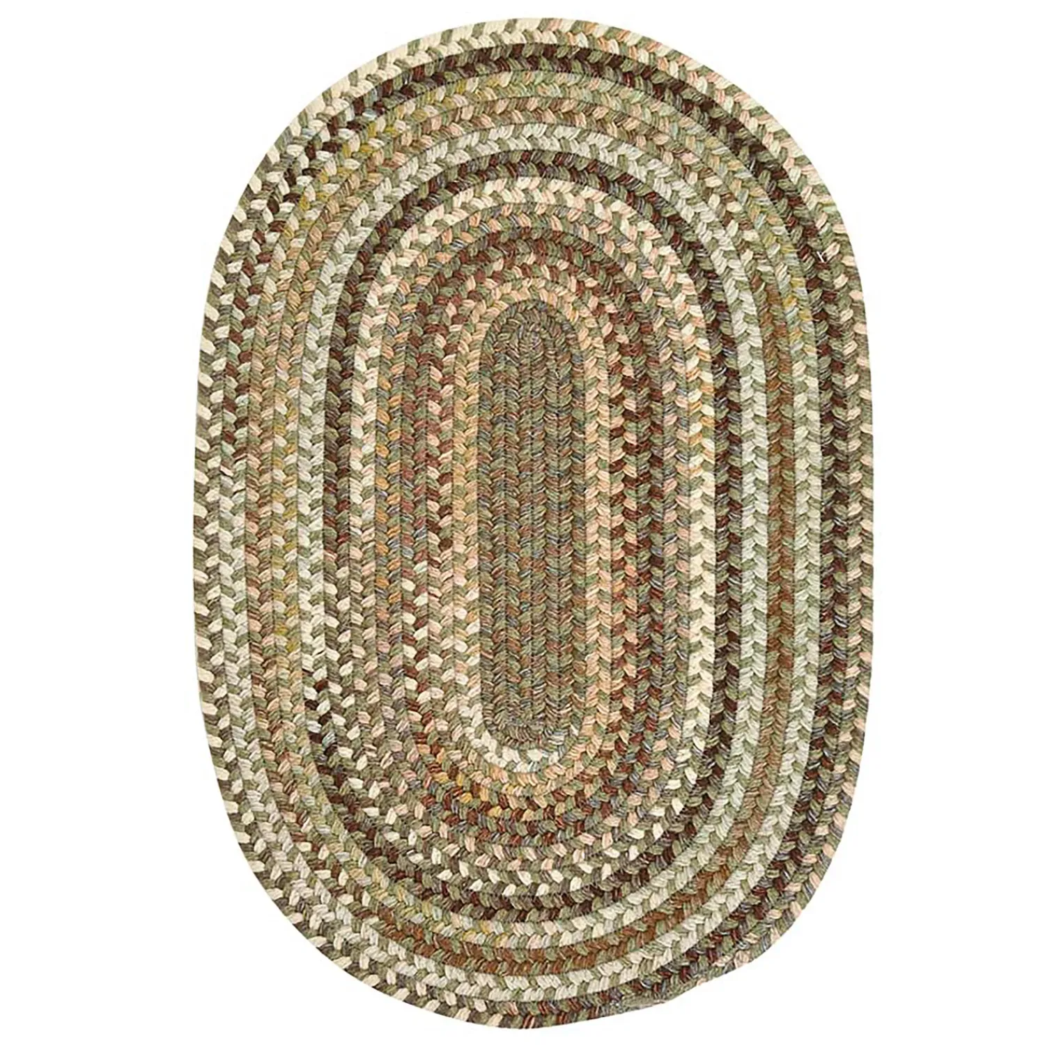 Plow & Hearth Area Rugs>Bear Creek Oval Braided Wool Blend Rug, 27"x 9'