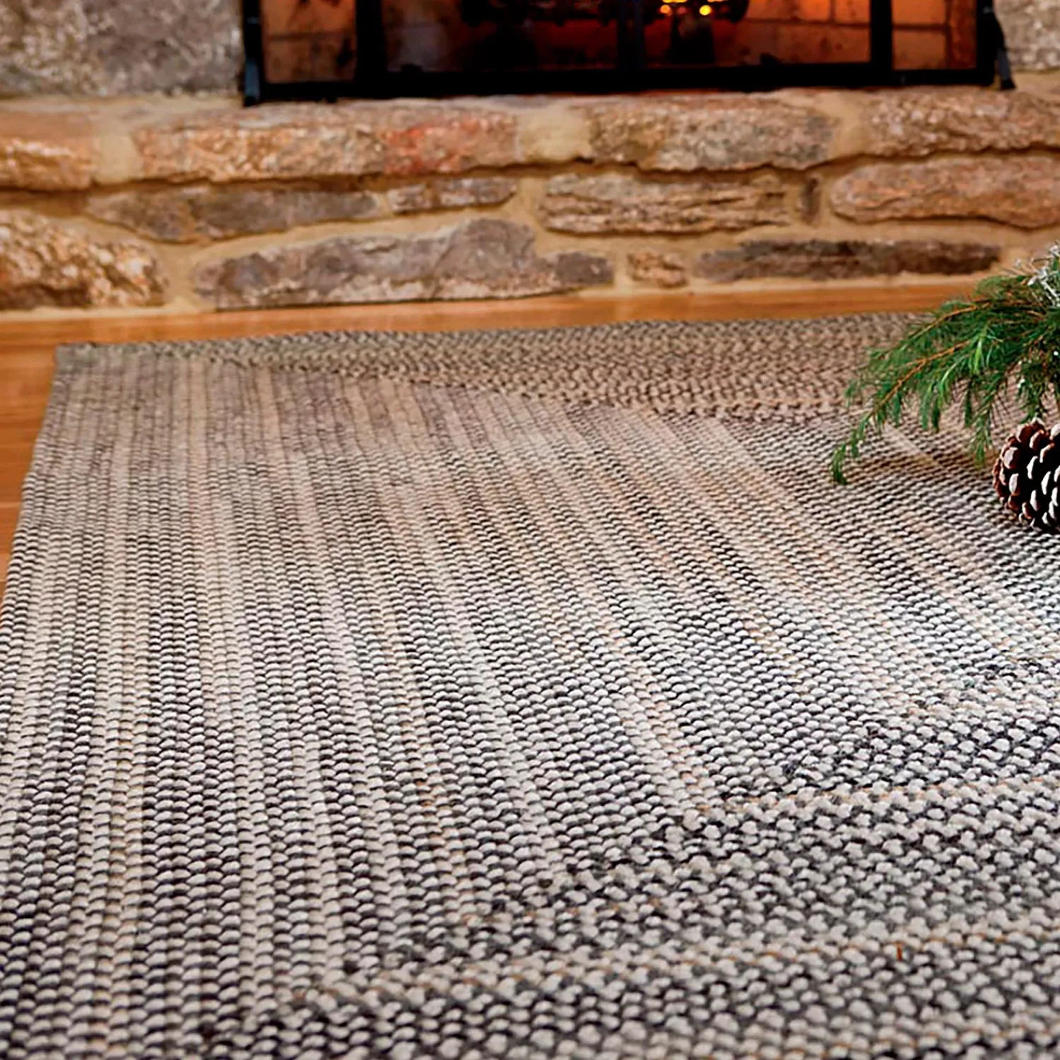 Plow & Hearth Area Rugs>Bear Creek Rectangular Braided Wool Blend Rug, 24"x 36"