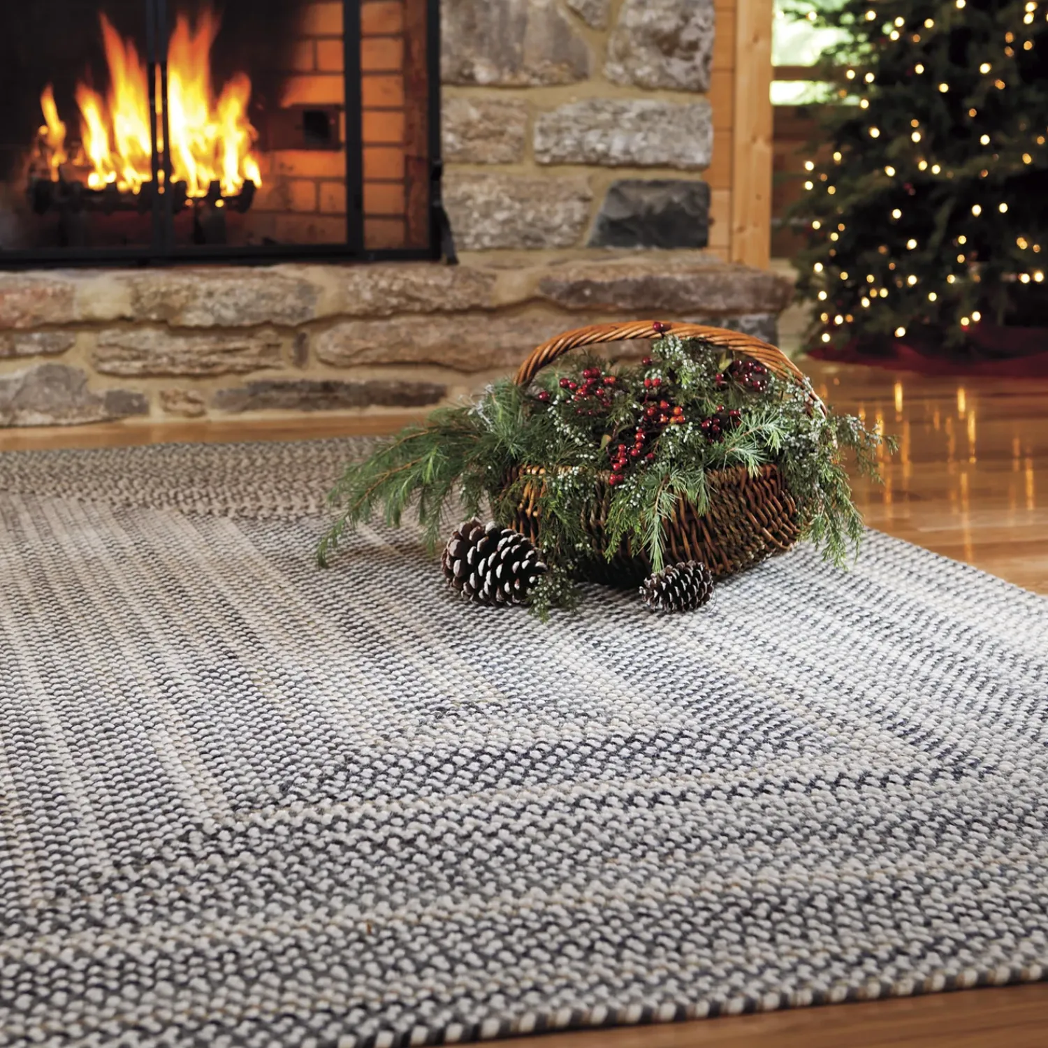 Plow & Hearth Area Rugs>Bear Creek Rectangular Braided Wool Blend Rug, 5' x 8'