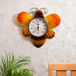 Plow & Hearth Outdoor Wall Art>Bee Outdoor Outdoor Wall Thermometer