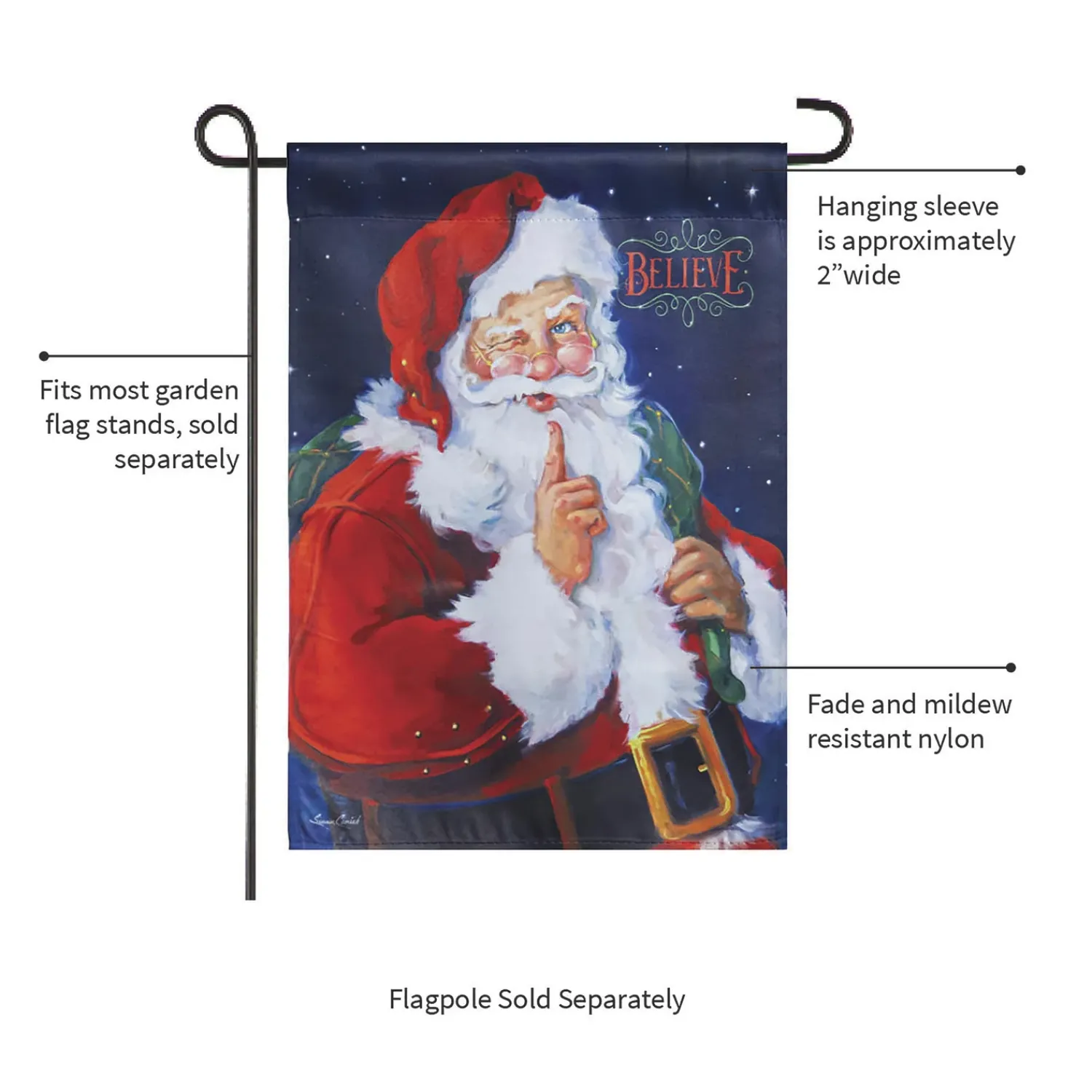 Plow & Hearth Garden Flags>Believe Suede Garden Flag