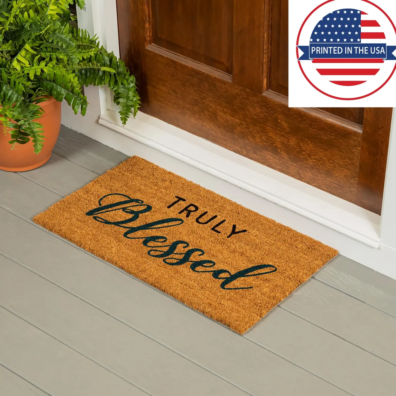 Plow & Hearth Coir Mats>Blessed Coir Mat